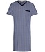 men's blue short sleeve 'v' neck cotton nightdress chain link