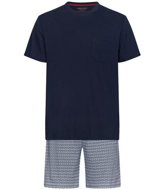 Pastunette for Men donkergrijze heren shortama van katoen met ronde hals Cool Comfort