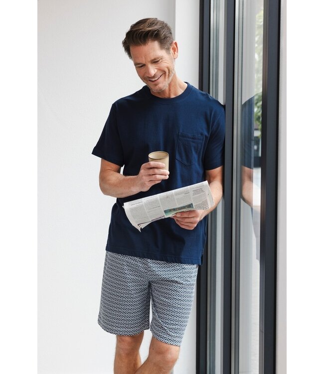 mens dark grey round neck cotton shorty set cool comfort