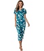 luxe viscose-elastaan dames pyjama korte mouw Sky Blue Dreams