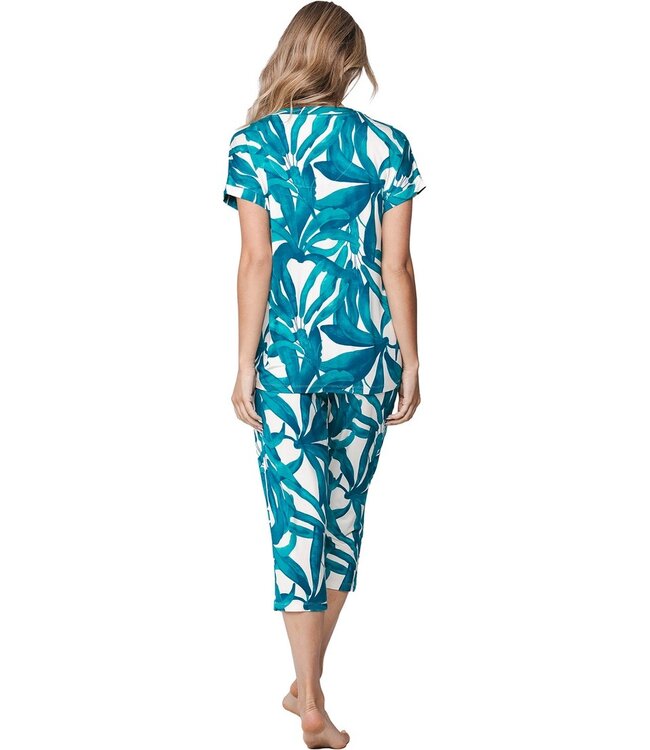 luxury viscose-elastane-mix short sleeve pyjama sky blue dreams