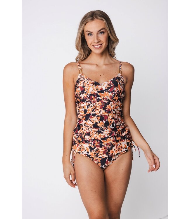 soft cup tankini set with adjustable straps sunshine flower
