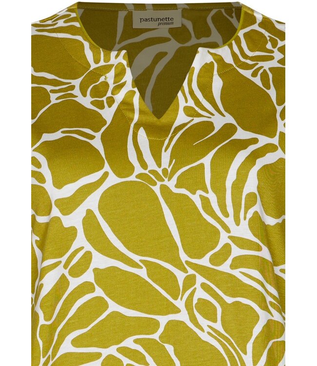 katoen-modal dames nachthemd met korte mouwen Pretty Green Flower