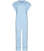 short sleeve 'v' neck organic cotton pyjama pretty blue detail