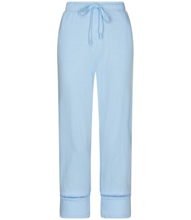 short sleeve 'v' neck organic cotton pyjama pretty blue detail