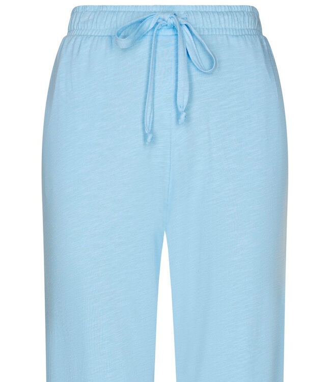 short sleeve 'v' neck organic cotton pyjama pretty blue detail