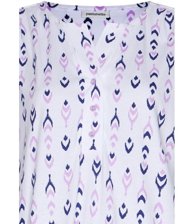 classic cotton nightdress with buttons abstract floral jewel
