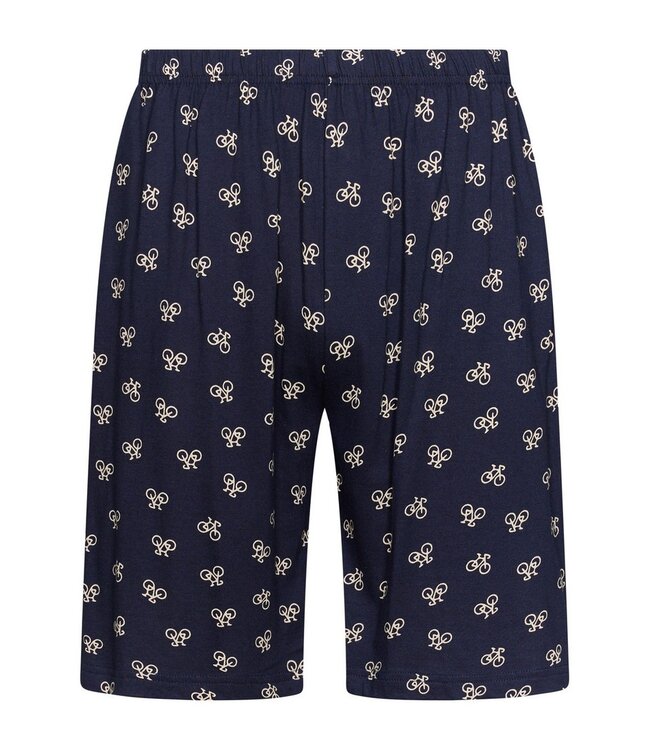 blauwe katoenen heren shorty set met ronde hals Bike Race