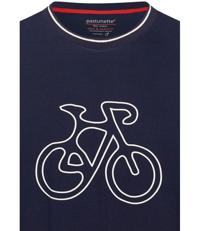 men's blue 100% cotton shorty set with round neck bike race