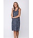 Donkerblauwe mouwloze dames strandjurk Leafy Ocean