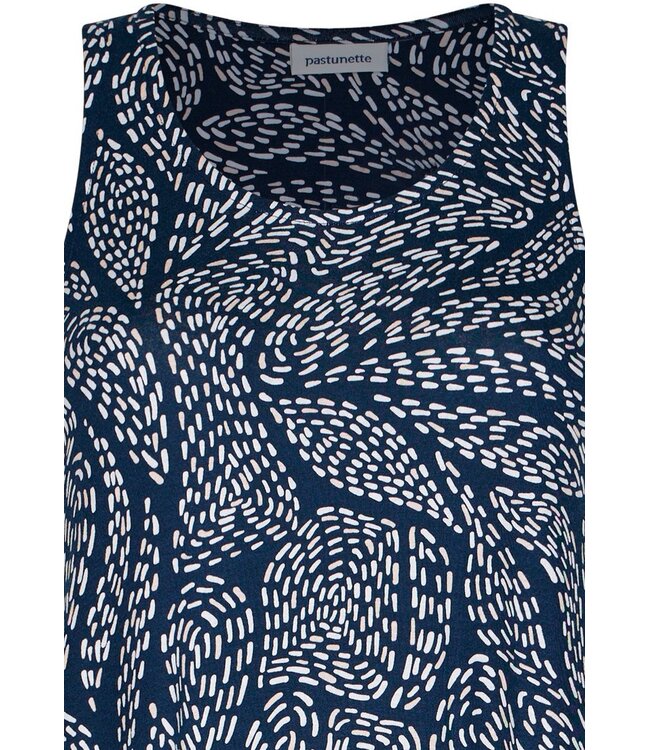 dark blue sleeveless beachdress leafy ocean