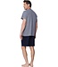 mens dark blue v neck cotton shorty set cool comfort