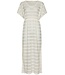 long off white short sleeve see-through beach dress chic crochet