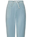 ladies pale blue velvet home-lounge suit with zip velvet blue stripes