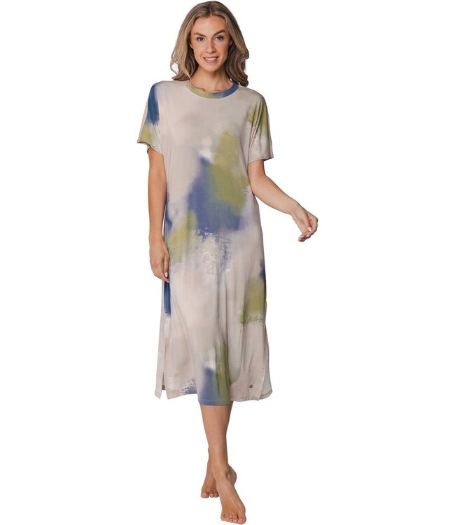 modal-elastaan home-lounge dames nachthemd met korte mouwen Fashion Art