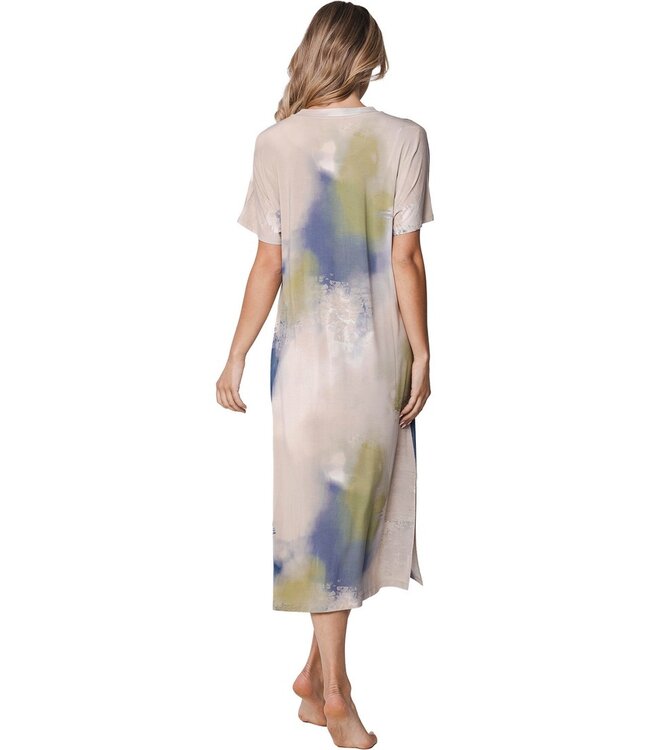 ladies short sleeve modal-elastane home-lounge nightdress fashion art