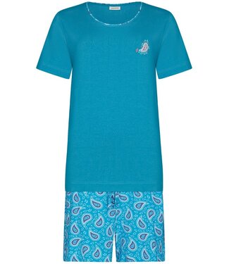 Pastunette ladies bambo-mix short sleeve shorty set paisley perfect