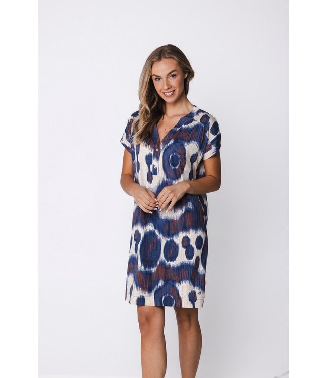blue cotton-modal home lounge-nightdress arty fashion