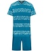 Pastunette for Men zeeblauwe katoenen heren shorty set v-hals Hawaiian Holiday