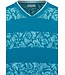 men's sea blue v -neck cotton shorty set hawaiian holiday