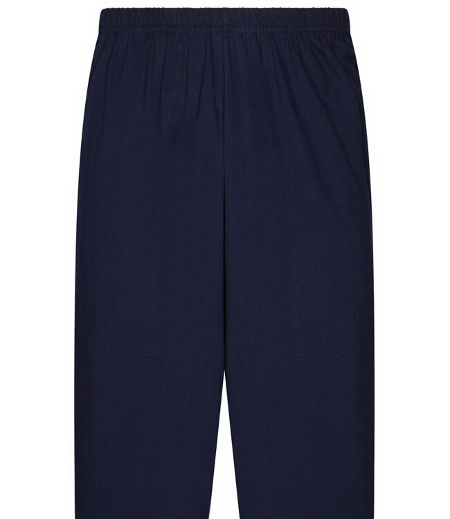 donkerblauwe katoenen heren pyjama met boorden triangle trivia