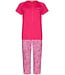 organic cotton short sleeve pyjama set with buttons coral flowers