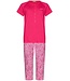 Pastunette organic cotton short sleeve pyjama set with buttons coral flowers