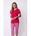 organic cotton short sleeve pyjama set with buttons coral flowers