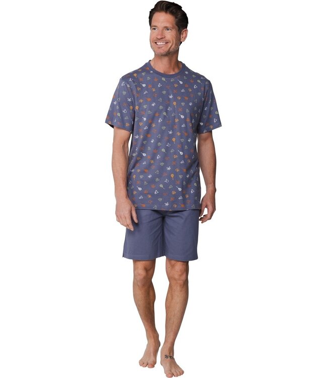 trendy grijze katoenen heren shortama met ronde hals Sport It Up