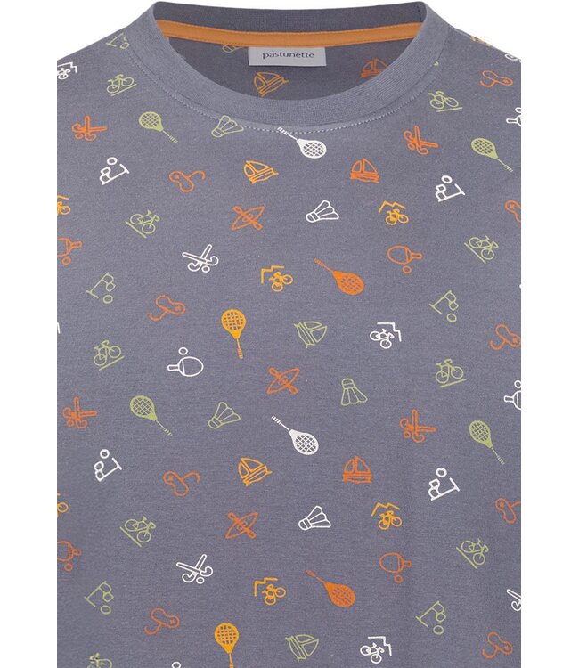 men's trendy grey cotton shorty set with round neck sport it up