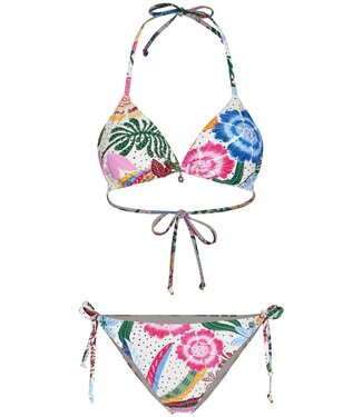 Rebelle Beach soft cup triangel halter bikini tropical flower