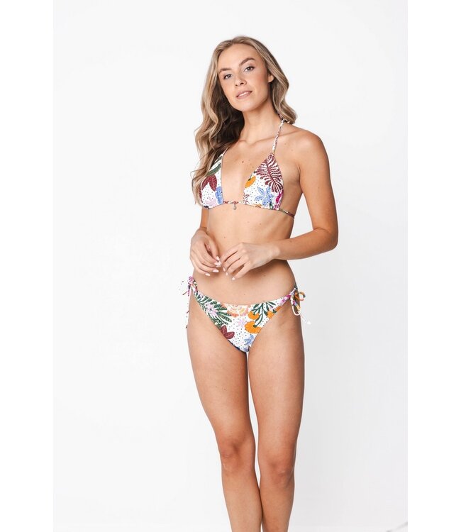 adjustable multiway soft cup triangle bikini tropical flower