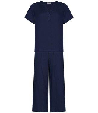 Pastunette Premium blauw katoenen dames home-lounge huispak korte mouwen Home Comfort