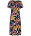 Pastunette Beach short sleeve dark blue floral beachdress tropical leaf