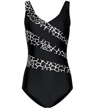 Pastunette Beach zwart badpak met soft cups en powernet pebble beach