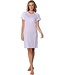 ladies lilac short sleeve cotton nightdress stripey flower