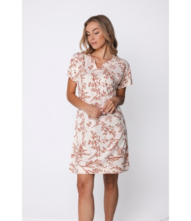 luxe katoen-modal dames nachthemd met korte mouwen Spring Garden