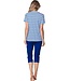 stripey short sleeve organic cotton pyjama with buttons true blue