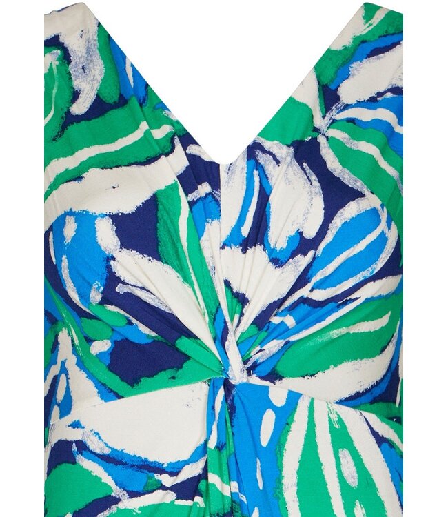 blue sleeveless v neck beachdress aqua bloom