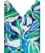 Blauwe mouwloze dames strandjurk met V-hals Aqua Bloom