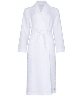 Pastunette wafel ochtendjas katoenmix met sjaalkraag Pure White