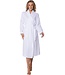 waffle style, cotton-mix morninggown with shawlcollar pure white