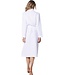 waffle style, cotton-mix morninggown with shawlcollar pure white