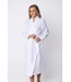 waffle style, cotton-mix morninggown with shawlcollar pure white
