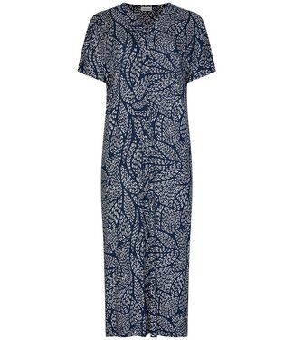 Pastunette Beach longer length dark blue short sleeve beach dress leafy ocean