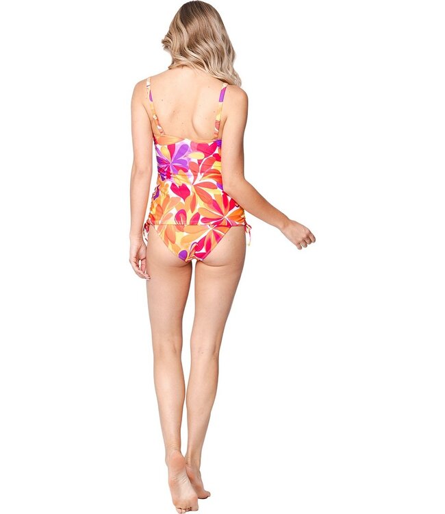 soft cup v neck tankini set with adjustable straps coral beach