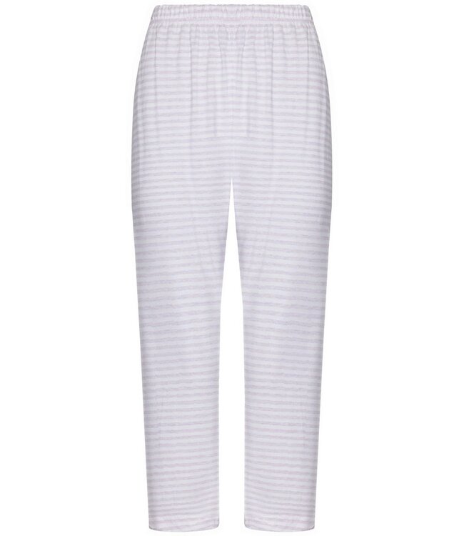 lila katoenen dames pyjama set korte mouw Stripey Flower