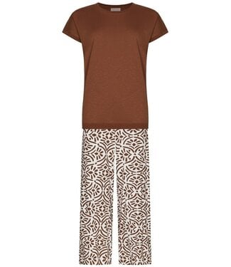 Pastunette ladies short sleeve organic cotton 3/4 pyjama aztec flower