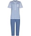 Pastunette blauw katoenen dames pyjama set met knopen Stripey Marine