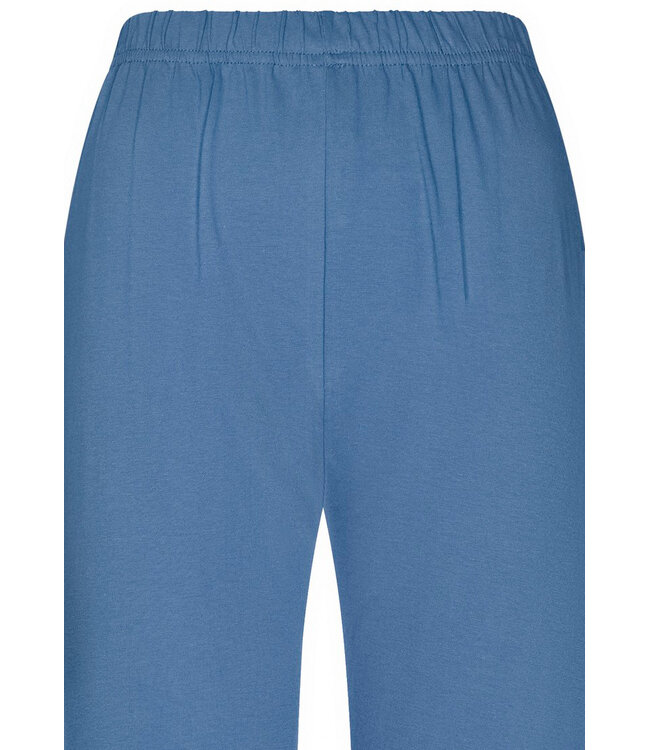 blauw katoenen dames pyjama set met knopen Stripey Marine